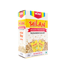 Load image into Gallery viewer, MILAN SUGANDHI SAUNF - 1 box (50 sachets) - Fresh &amp; Fragrant - Breath Freshening Digestive - Traditional Spice &amp; Proprietary Blend