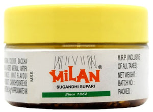 Milan Supari - Assorted Pack of 5 Dibbis - Sugandhi + Elaichi + Kesari + Meethi + Special - Fine Quality Since 1962 - Small and soft pieces - Easy to chew - FREE SHIPPING