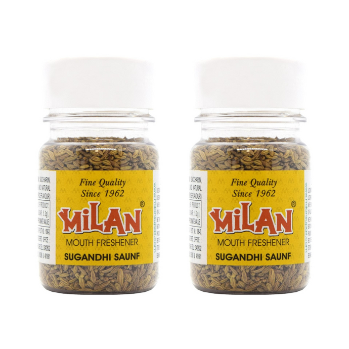 Milan Sugandhi Saunf - 2 Bottles - Sweet and Crunchy